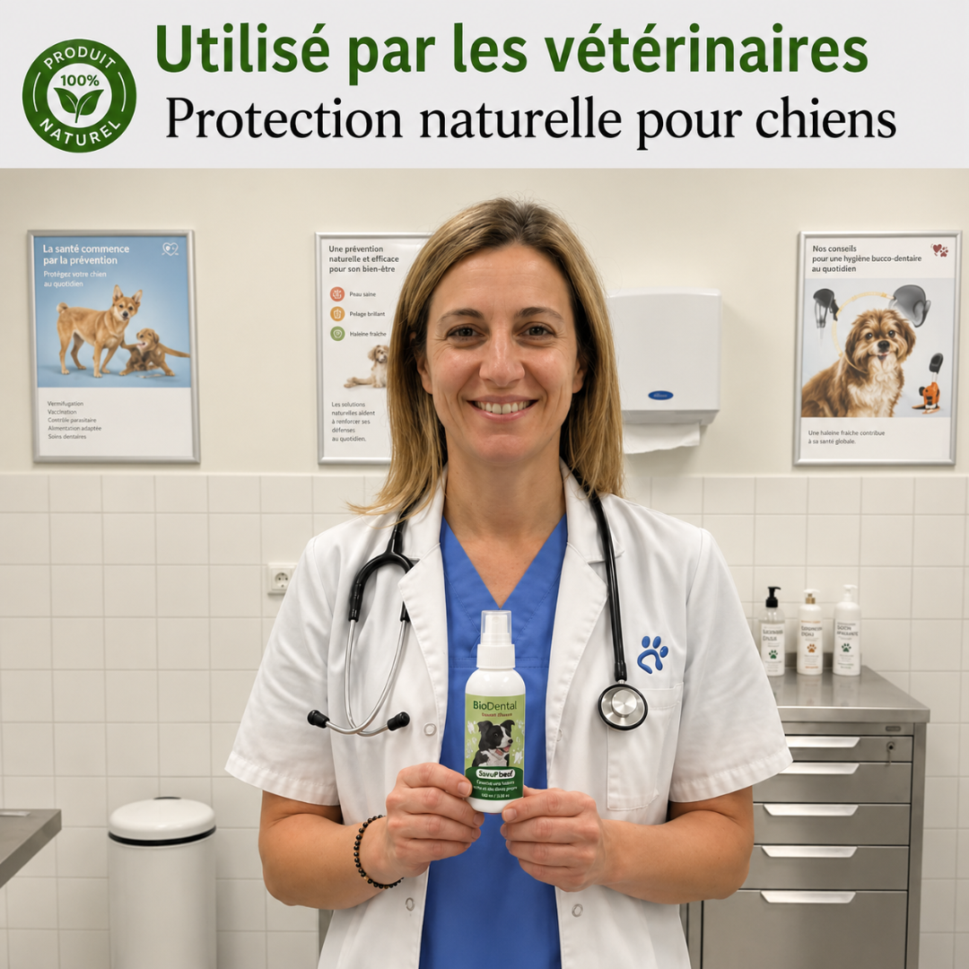 Spray Dentaire BauPaw™ – Élimine les bactéries qui causent tartre et mauvaise haleine chez les chiens